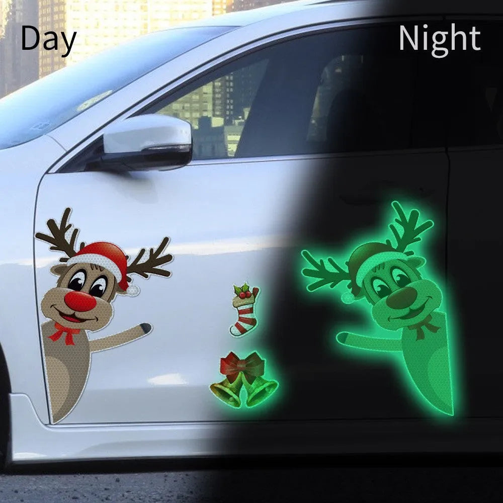 Christmas elk bell magnetic luminous reflective bumper stickers in YFC002 colour