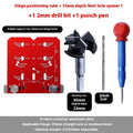 Red aluminium alloy hinge locating tool with adjustable margin settings for 35mm cabinet hinges