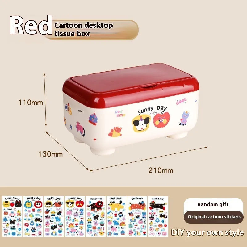 Cartoon style plastic desktop storage organiser with 2L capacity and grid compartments