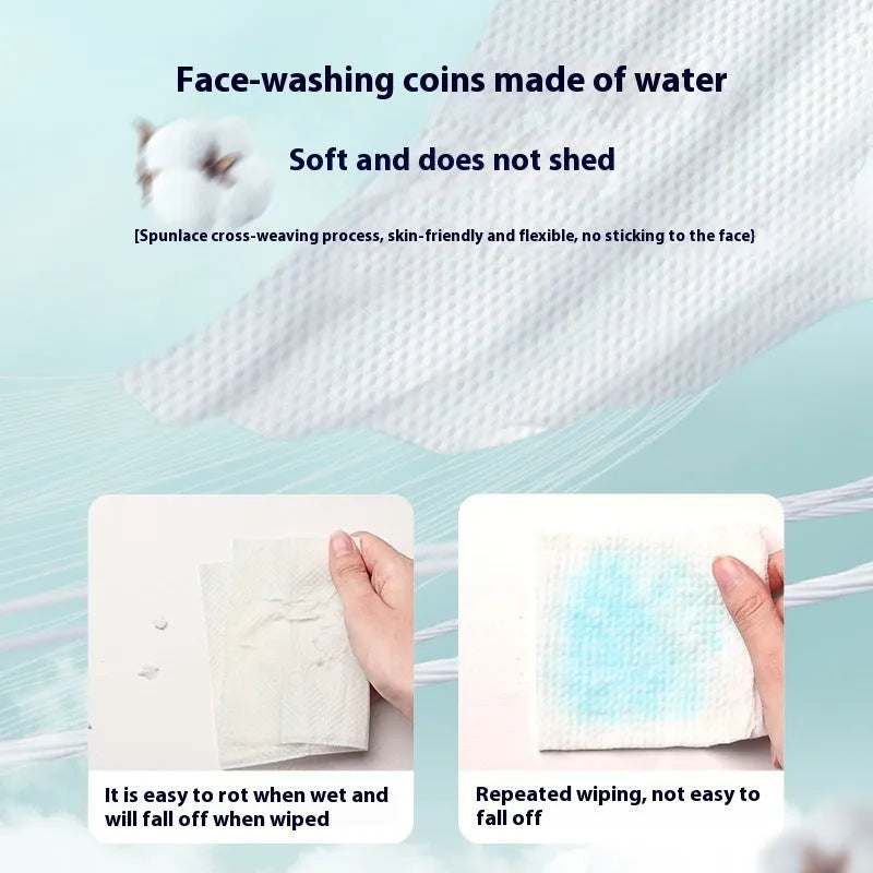 Disposable face cloth roll with hanging removable design, showing 100 sheets in winter and spring soft cotton style
