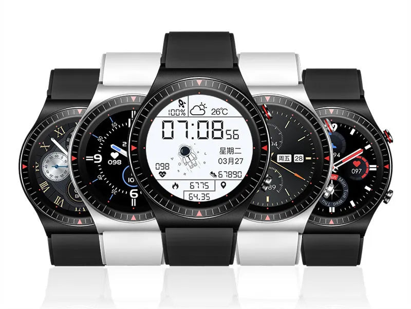 Music Recording Bluetooth Call Smart Watch with 1.28 Inch Touch Screen, 4G Memory, 260mAh Battery, TPU and Silicone Wristband for Business, Adults, Elderly, Black and White, Health Monitoring and Sleep Analysis Compatible with Android and iOS Platforms