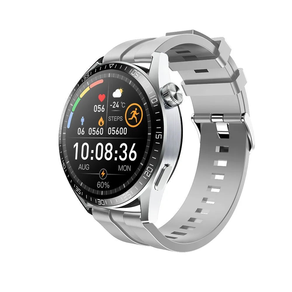 GS3 Max Smart Watch in black or silver with 1.35-inch IPS screen and silicone wristband