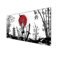 Japanese samurai design cloth gaming mouse pad showing non-slip base and thermal transfer pattern
