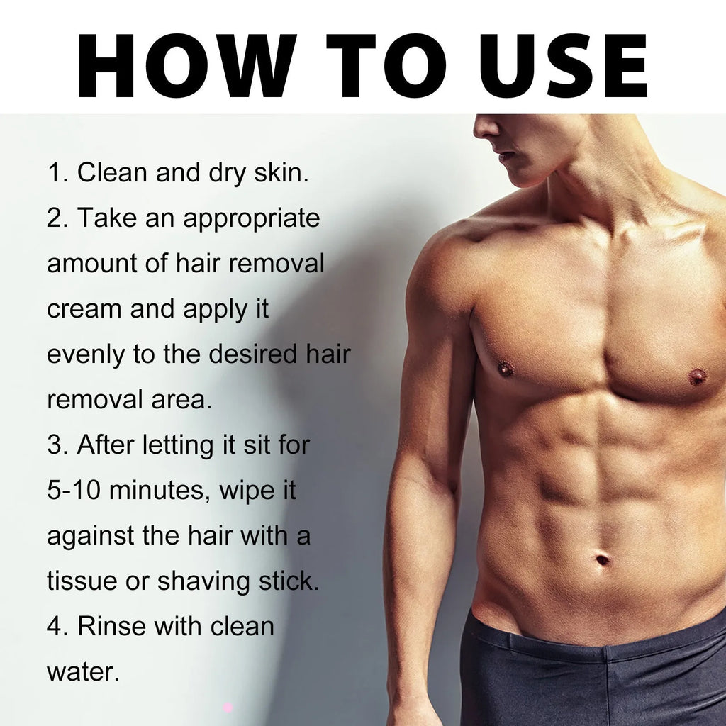 Men's hair removal cream tube for beard, armpit, hand and leg depilatory in 100ml size