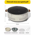 Indoor portable carbon steel tea cooking stove with grill rack for 3-5 people