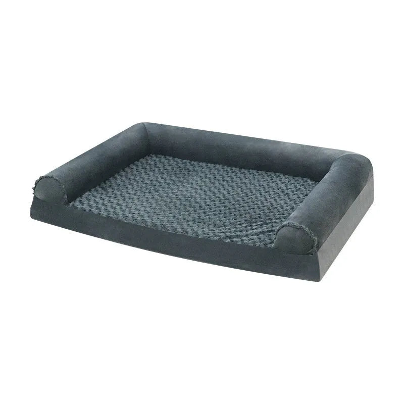 Light grey cloth dog kennel for large dogs, showing soft fabric and spacious interior.