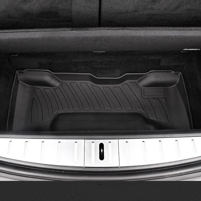 Rubber floor mat with TPE footrest for Tesla cars including Model 3, Y, X and S