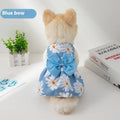Ultra-thin floral butterfly knot princess dress for a dog or cat, with a decorative bow, on a white background.