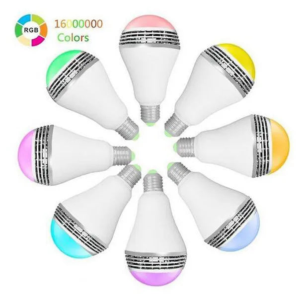 Creative Home white E27 smart bulb with integrated Bluetooth speaker, 100mm diameter.