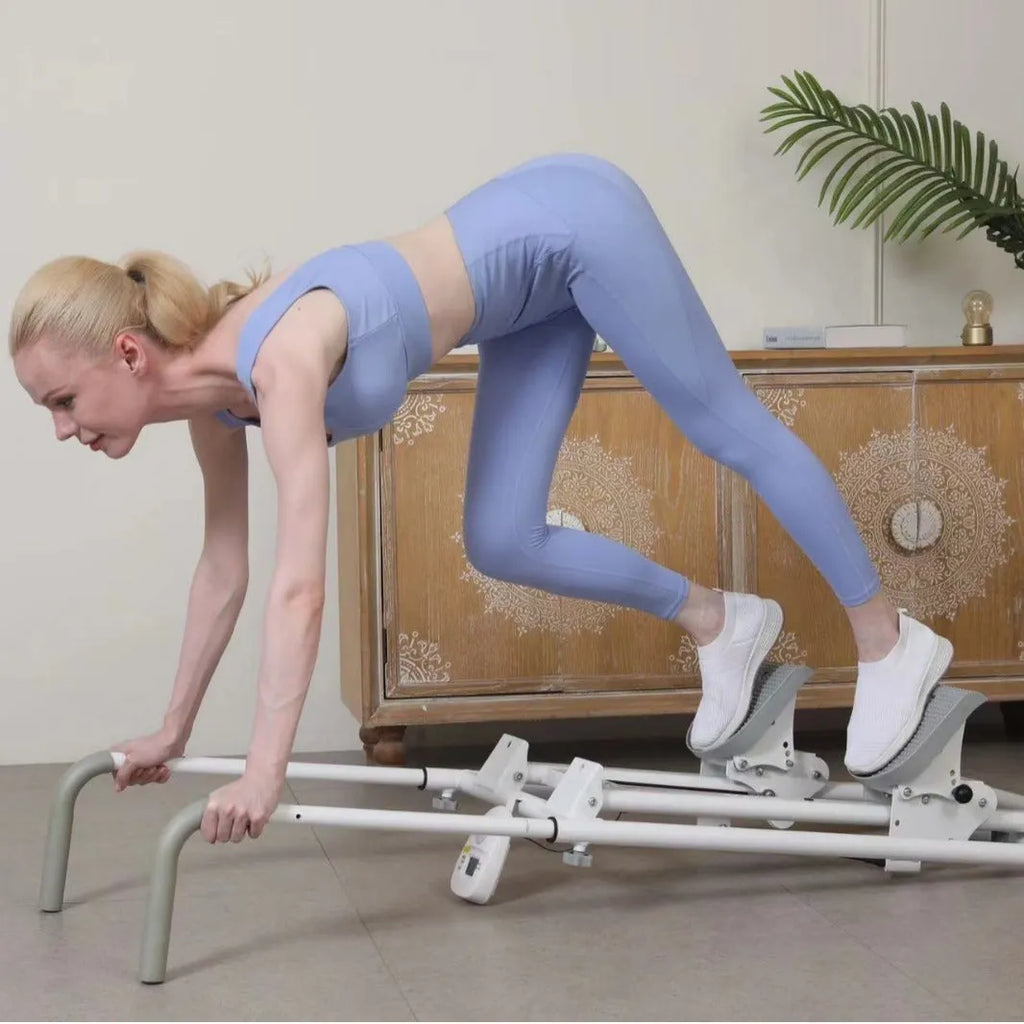 White foldable home treadmill and climbing frame combination fitness equipment