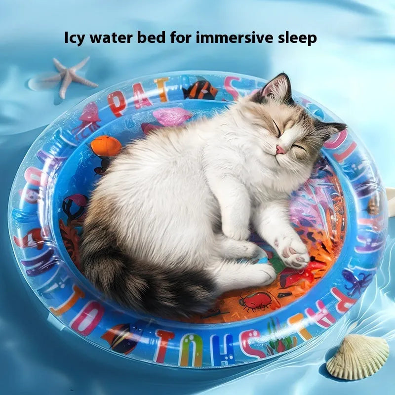 PVC inflatable pet water cooling cushion in dolphin or shark design
