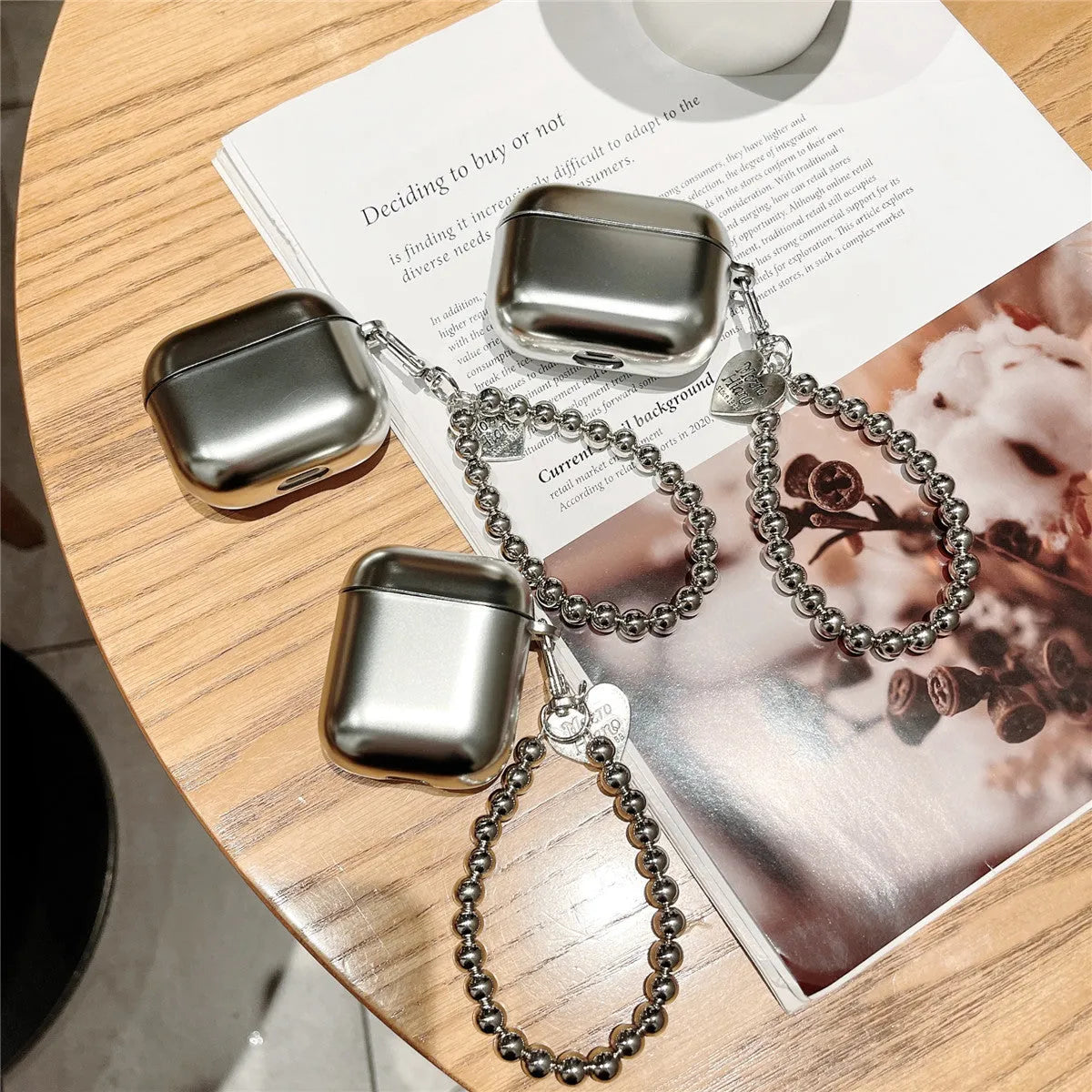 Matte plating TPU protective case for AirPods showing universal design with electroplated finish