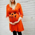 Orange cotton maternity dress with extended sizing options to 5XL
