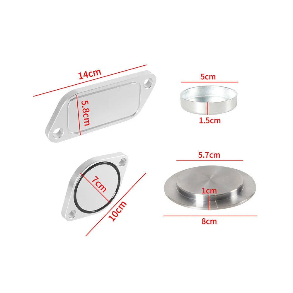 Silver aluminium alloy cooler exhaust gas recirculation plug valve cover for cars