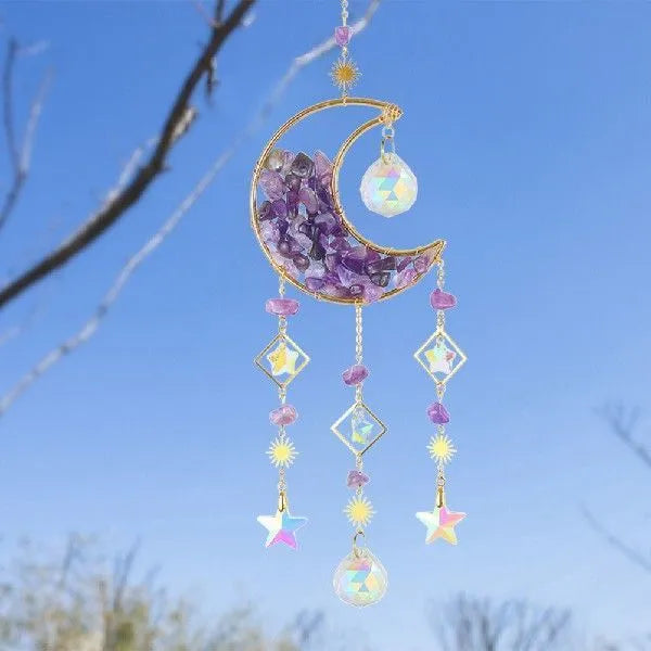 K9 crystal moon pendant car accessory with 420mm length in blue colour option