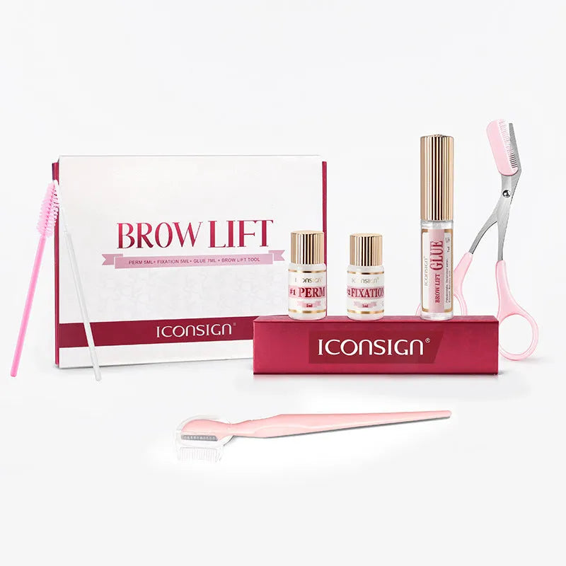 Eyebrow perm set with pink eyebrow quick ironing suit for home eyebrow styling and grooming