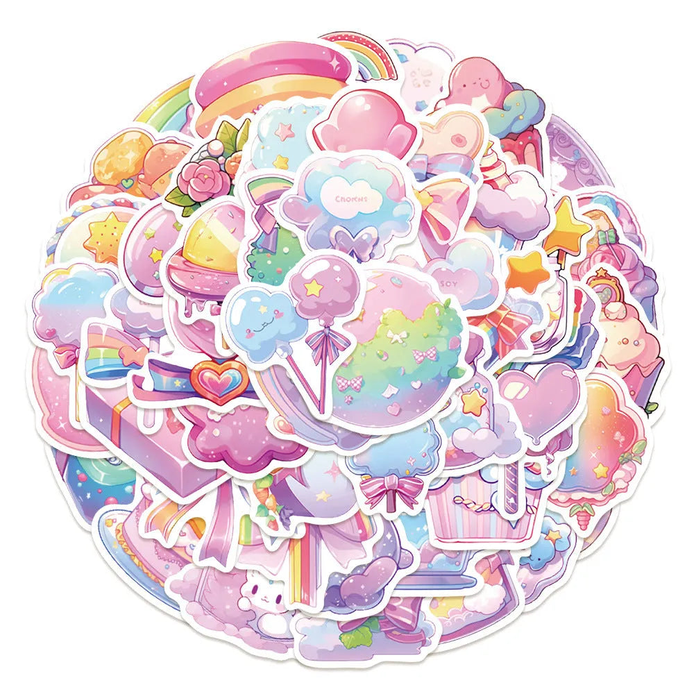 Cute candy small items decorative waterproof stickers for hand account books, sizes 4-7 cm