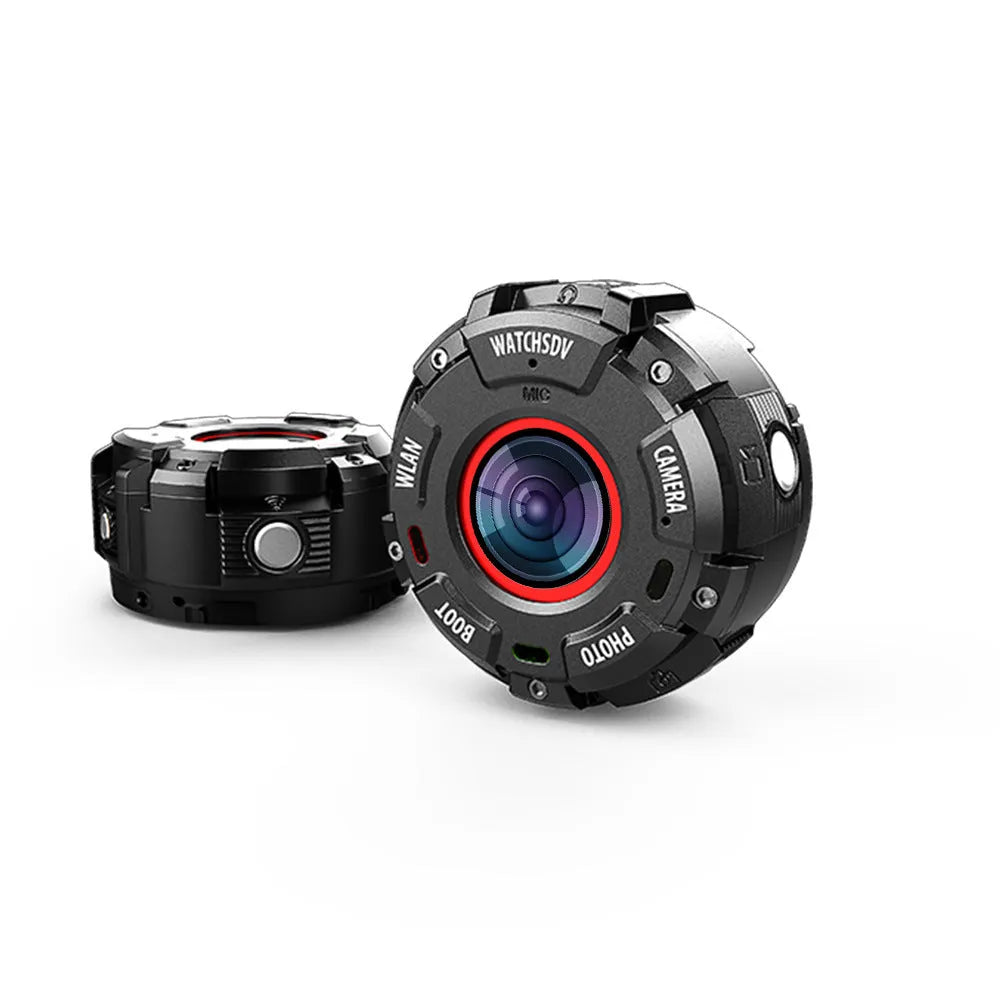 Black waterproof digital sports camera showing compact 290mm length design