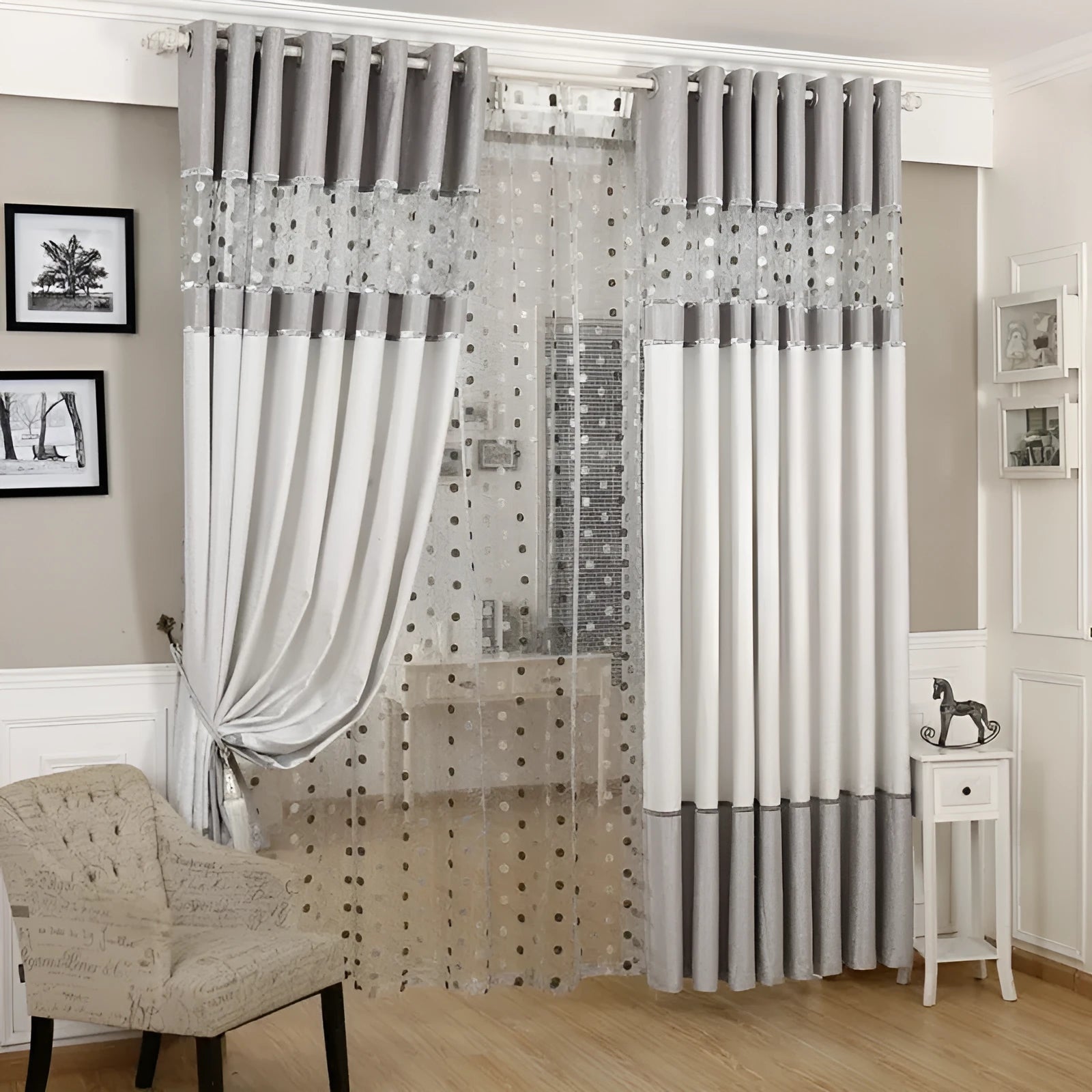 Blackout curtain panel with thermal insulation lining available in multiple width options