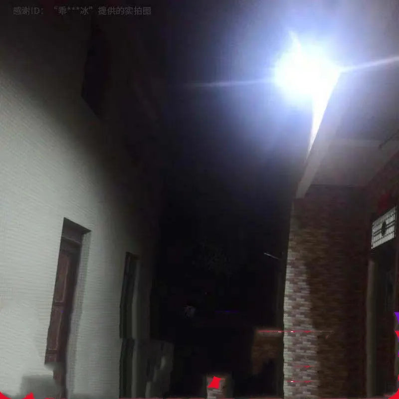 Black solar powered LED flood light for outdoor garden and security lighting with remote control