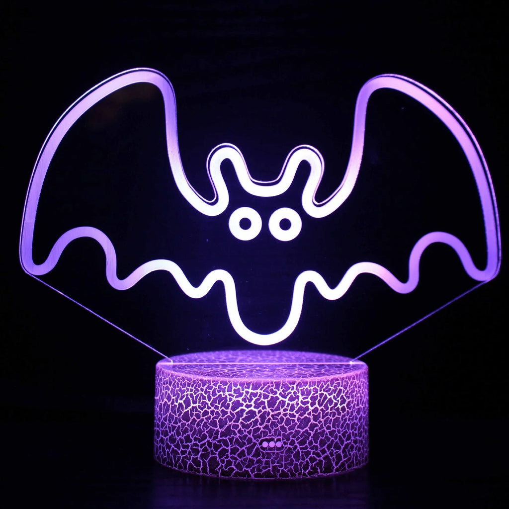 Colourful acrylic 3D USB table lamp with touch control and ABS base