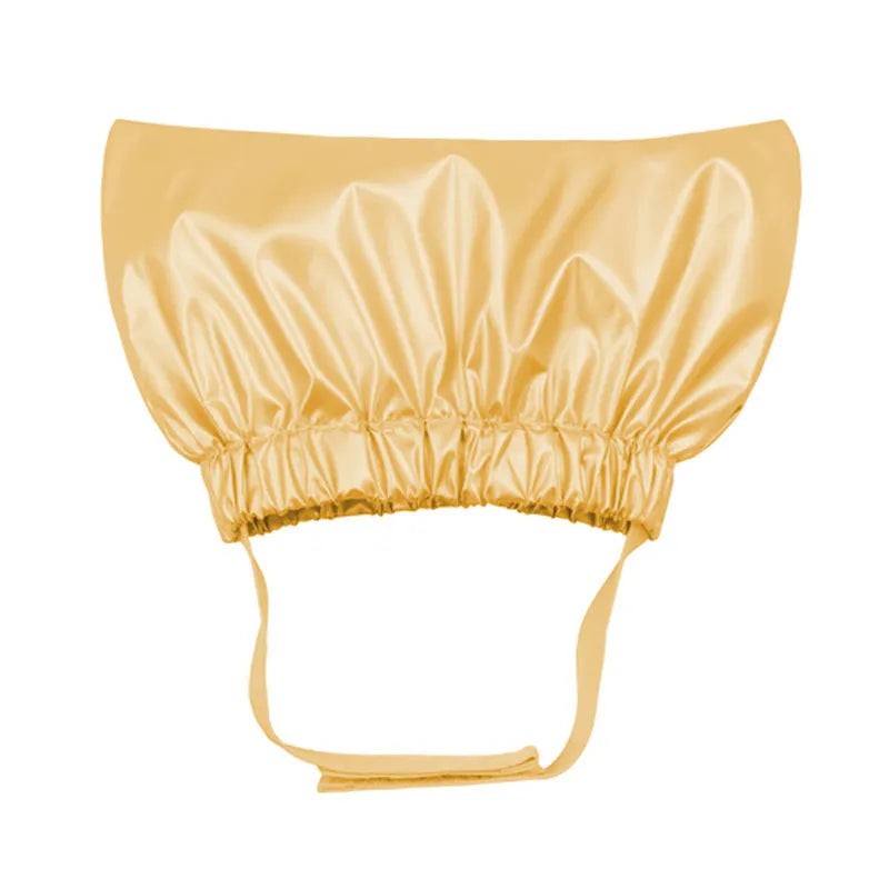 Adjustable waterproof shower cap for dogs or cats in silver colour.