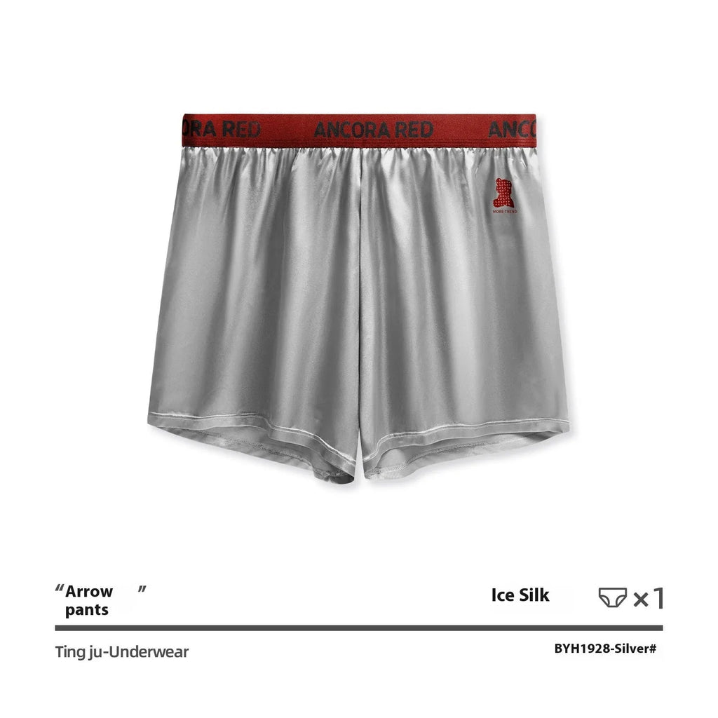 Solid colour men's polyester boxer briefs in six colours with mid-waist design
