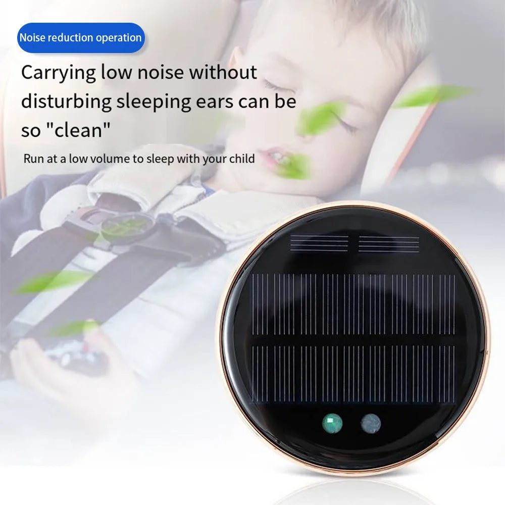 Solar car air humidifier installed at vehicle air conditioning outlet