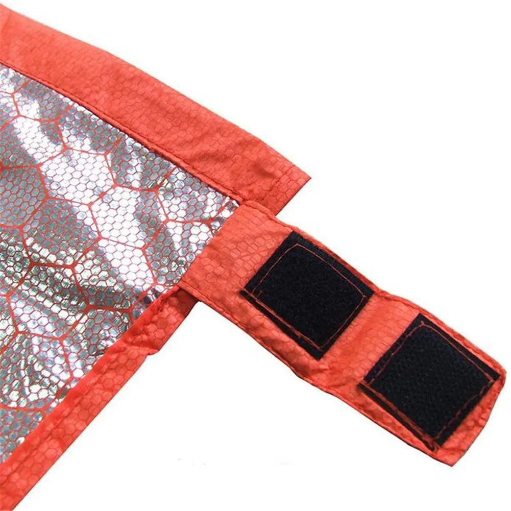 Orange outdoor camping heat reflection sleeping bag with silver coated nylon fabric for adults