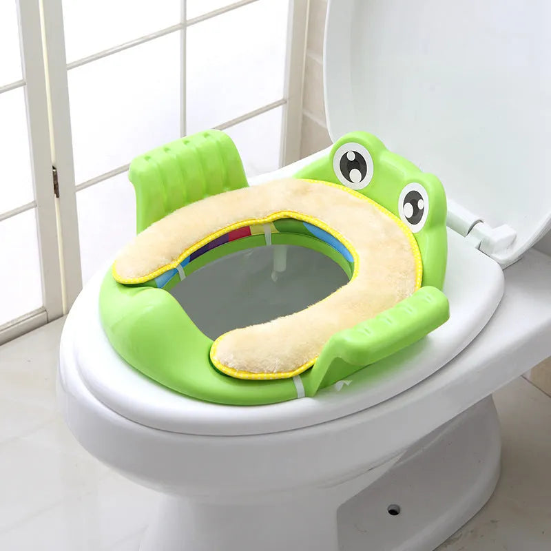 Baby children toilet seat in pink made from PP material with adjustable non-slip pads