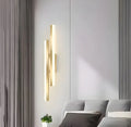 Gold double line wall lamp with three colour temperature settings and 500mm linear design