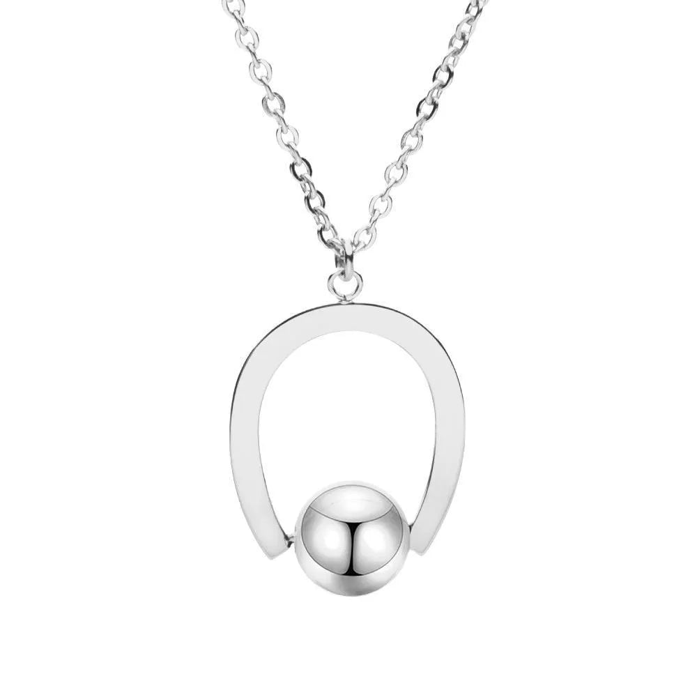 Stainless steel cross chain necklace with geometric pendant in gold or silver electroplated finish
