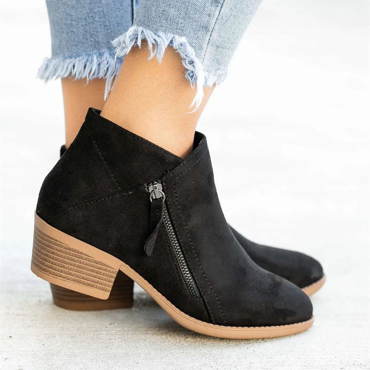 Women's Dr Martens suede boots with side zip and chunky heel in multiple colour options