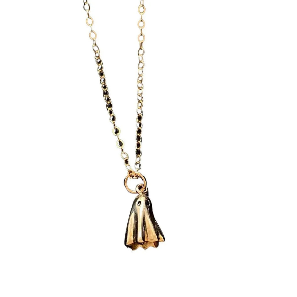 Ghost pendant necklace with titanium steel pendant and twisted stainless steel chain