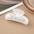 Acrylic shark clip hair barrette with double-sided diamond drill design measuring 10cm in pink or white colour