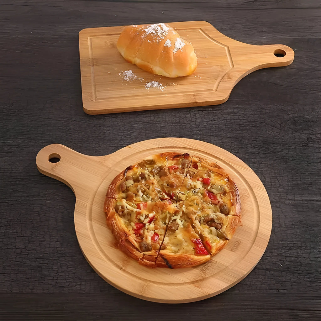 Bamboo fibre chopping board pizza board fruit board 33x18cm on kitchen counter
