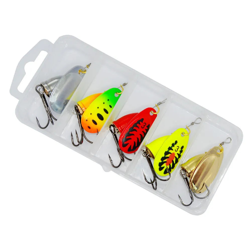 R composite rotating sequins copper bell metal fishing lure in seven colour variants