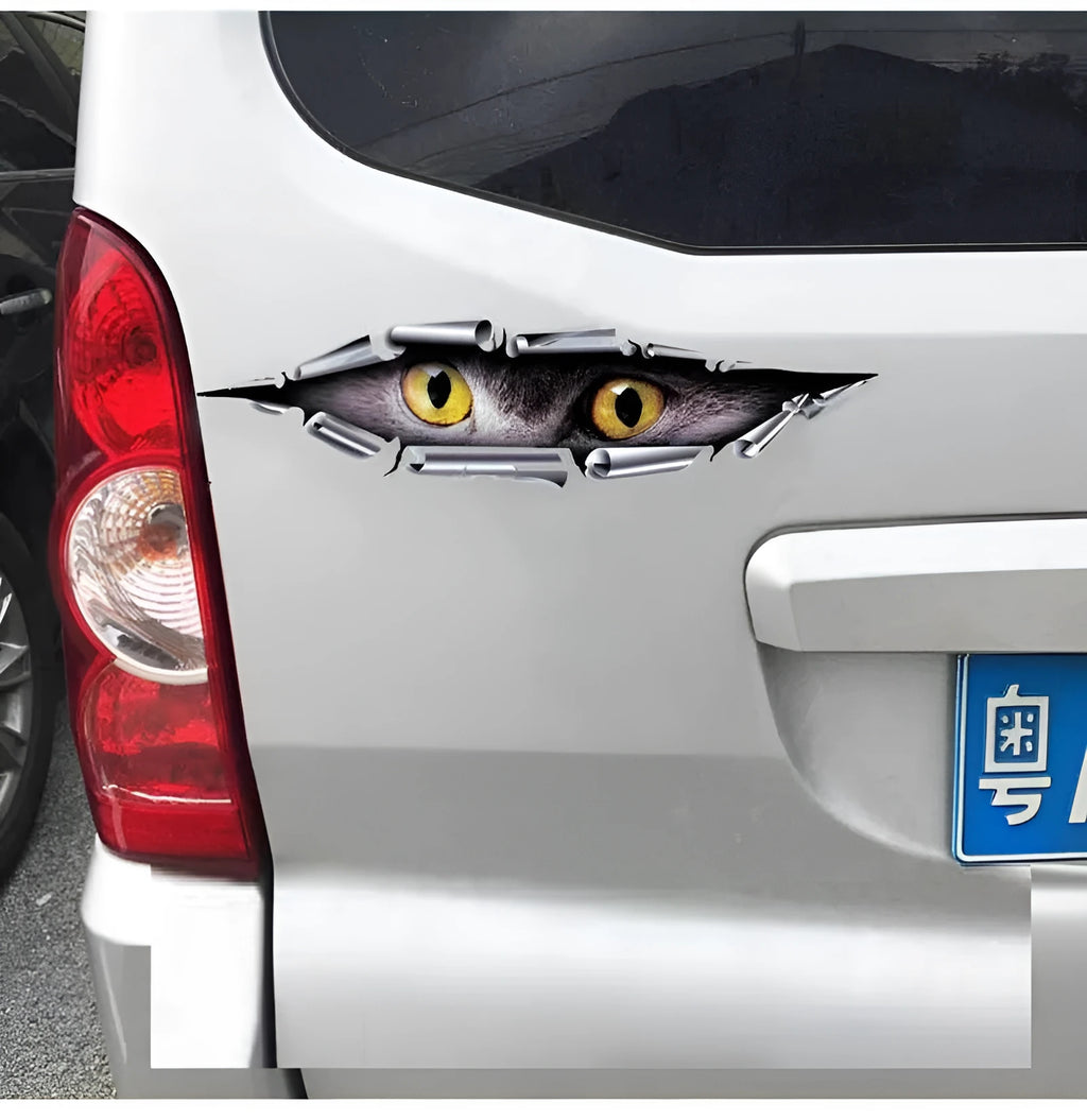 Tiger Eye Eagle Eye 3D car bumper sticker, 10x35 cm, HD transparent PVC adhesive.