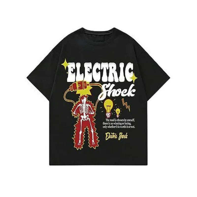 Men's printed short-sleeved sports T-shirt with digital pattern on polyester flat mop cloth