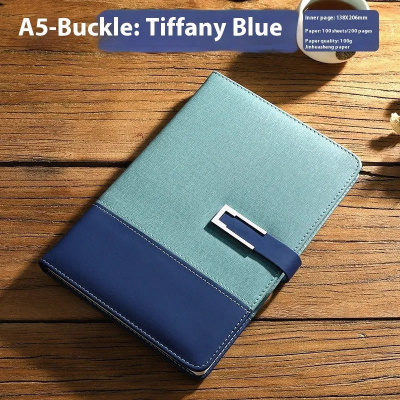 A5 soft leather business notebook in choice of colours with gift box packaging.