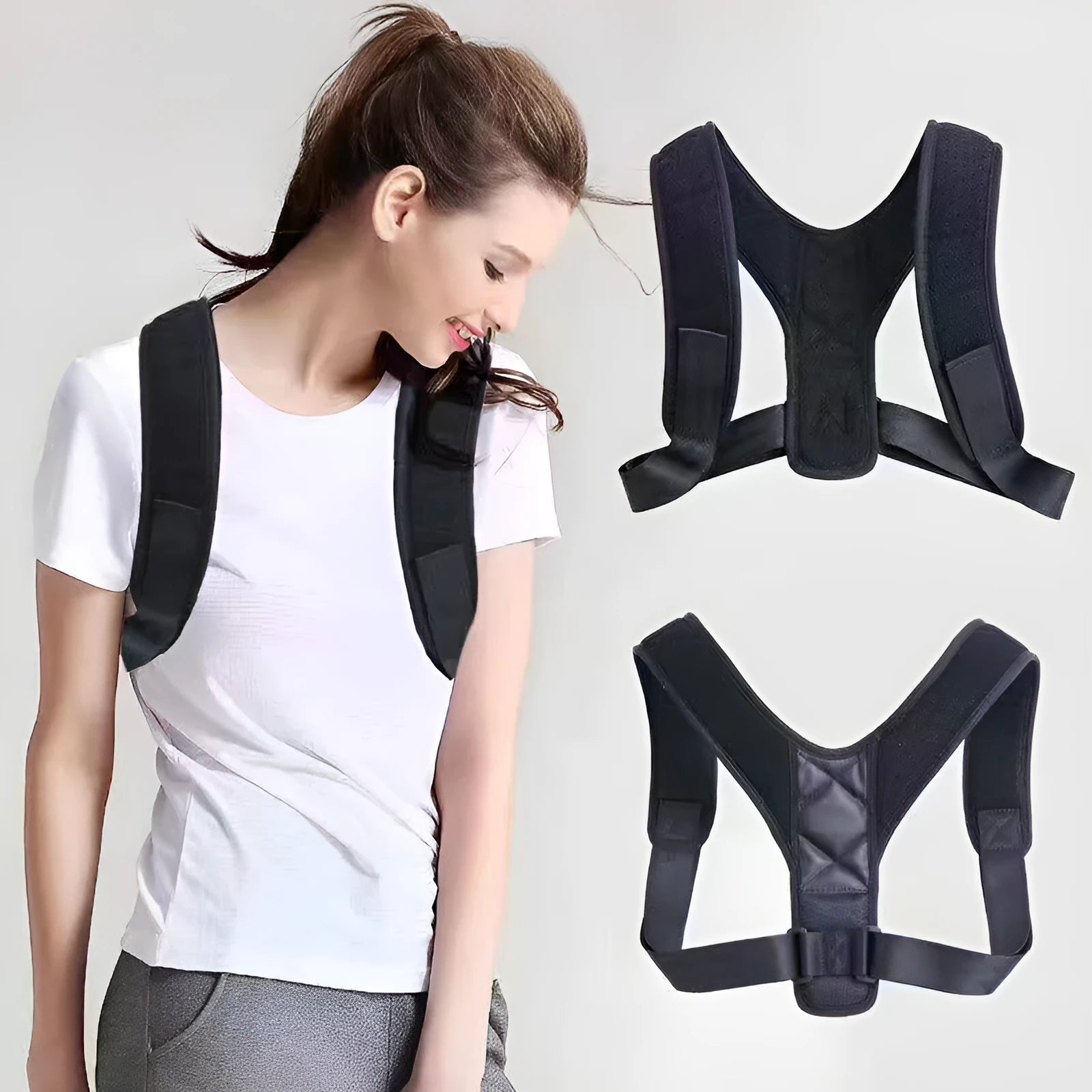 Babaka style nylon posture correction band for anti-humpback back support.