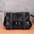 Black Korean style men's commuter backpack with anti-theft function and decorative sewing thread detailing