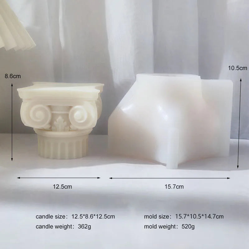 27cm long Roman pillar silicone mould for candle making and crafts