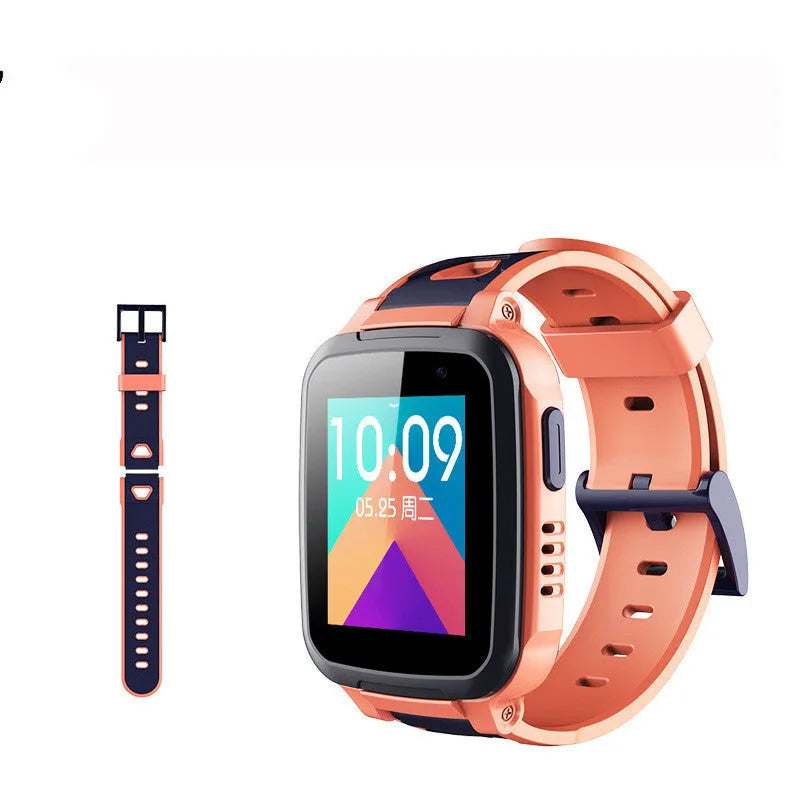 SE5 model children's phone watch with stainless steel wristband and touchscreen display