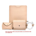 Four piece set of imitation leather lock edge notebook liners in brown grey apricot and pink for laptops