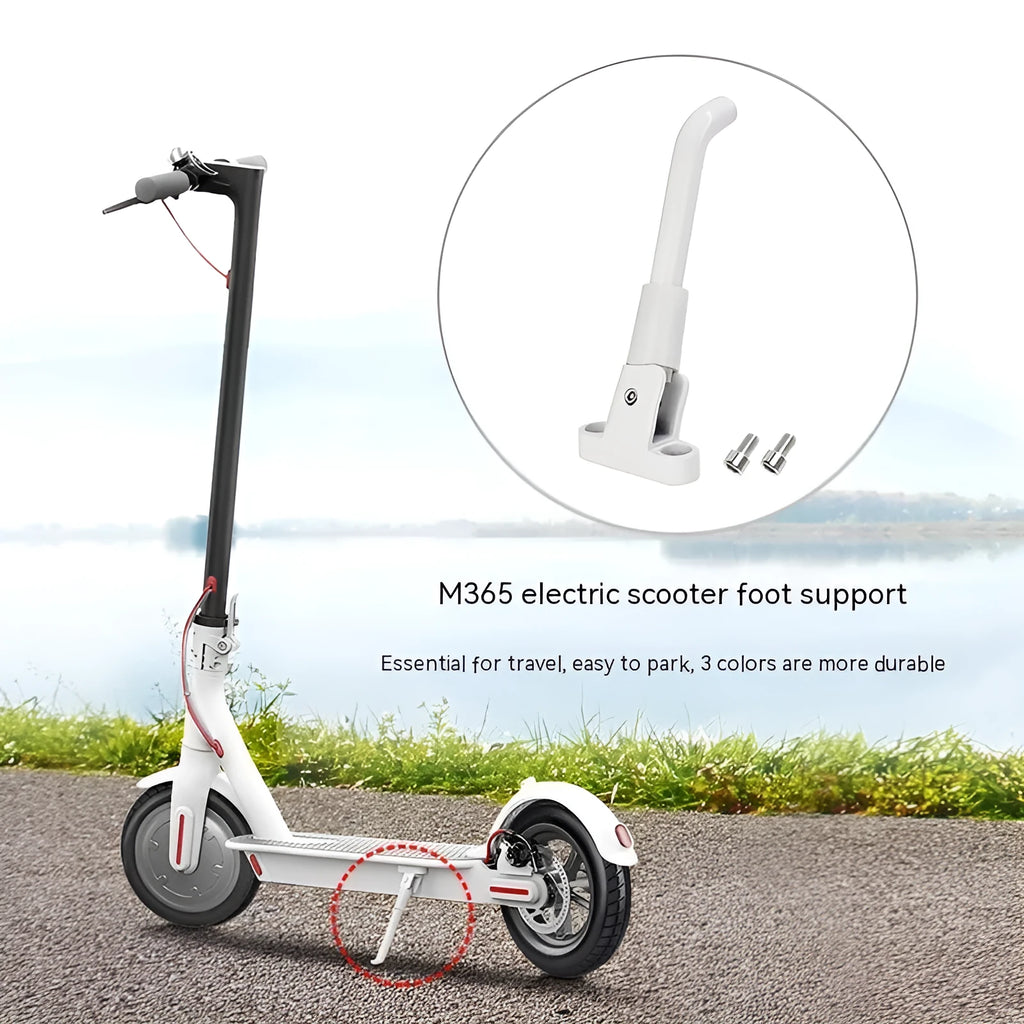 Aluminium alloy electric scooter foot brace accessory in black, white or grey with mounting screws