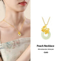 Natural Hetian jade safety buckle pendant with silver frame on adjustable cross chain, white gold electroplated finish