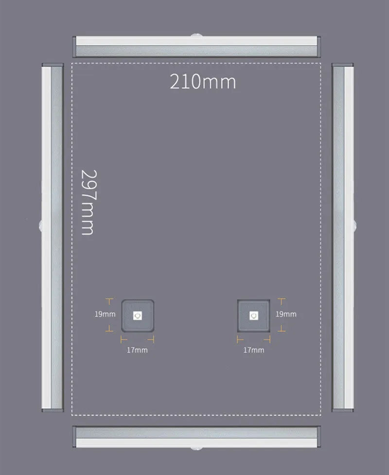 Silver aluminium LED closet light with magnetic back and human body motion sensor