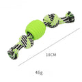 Dog chew toy with rope elements and molar design for teeth cleaning