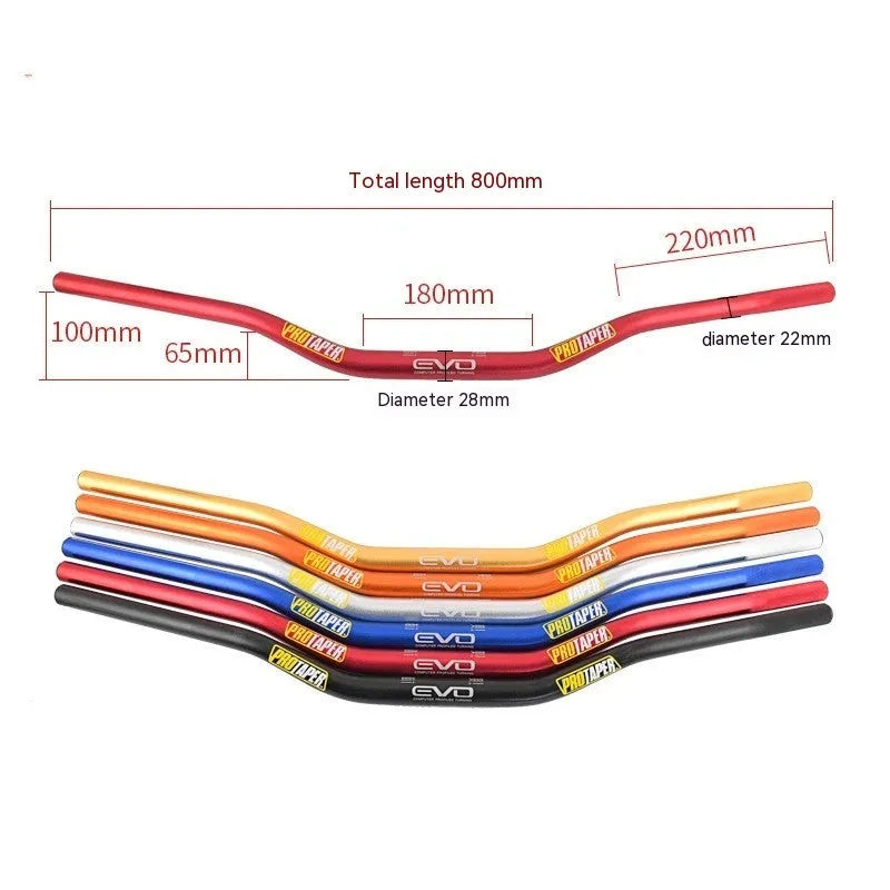 Orange aluminium alloy scrambling motorcycle handlebar with 28mm diameter, 80cm width